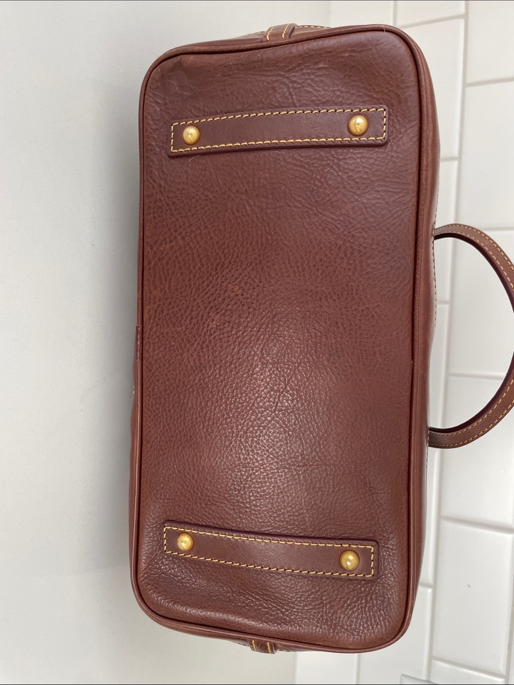 Dooney & Bourke Chestnut Brown Florentine Leather Zip-Top Large Tote - Picture 10 of 16